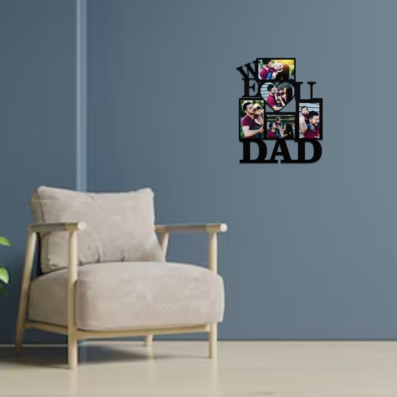 We Love You Dad cutout Wooden Photo Frame Customized With Photos Fathers Day Gift For Dad, Surprise, Birthday Gift For Dad, Memorable Gift For Dad